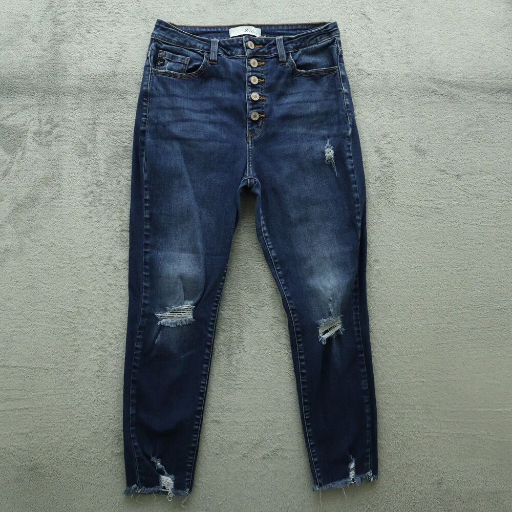KanCan Jeans Junior's Size 9/28 High-Rise Skinny Denim 26" Inseam Distressed